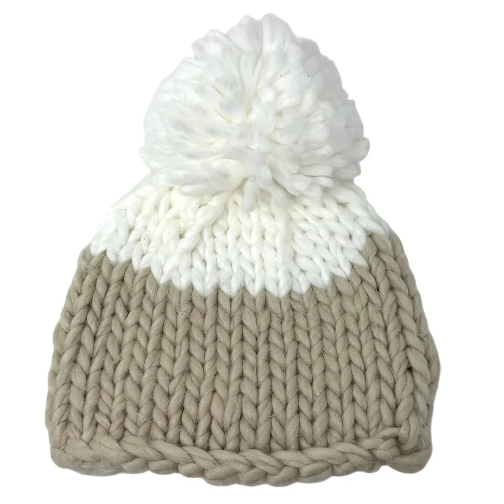 Free People Cozy Up Color Block Pom‎ Beanie